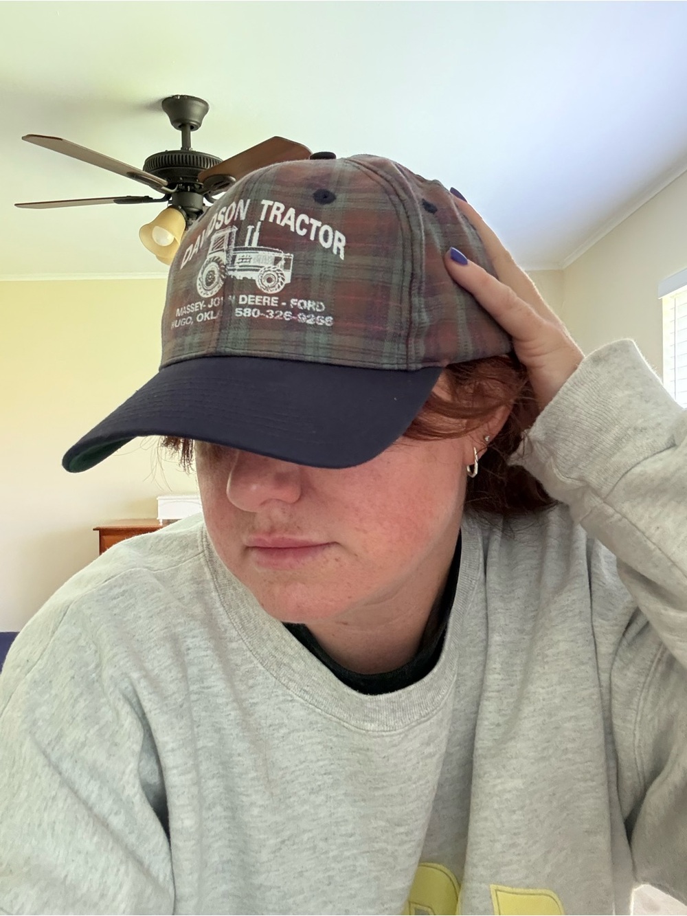 Vintage Baseball cap plaid pattern